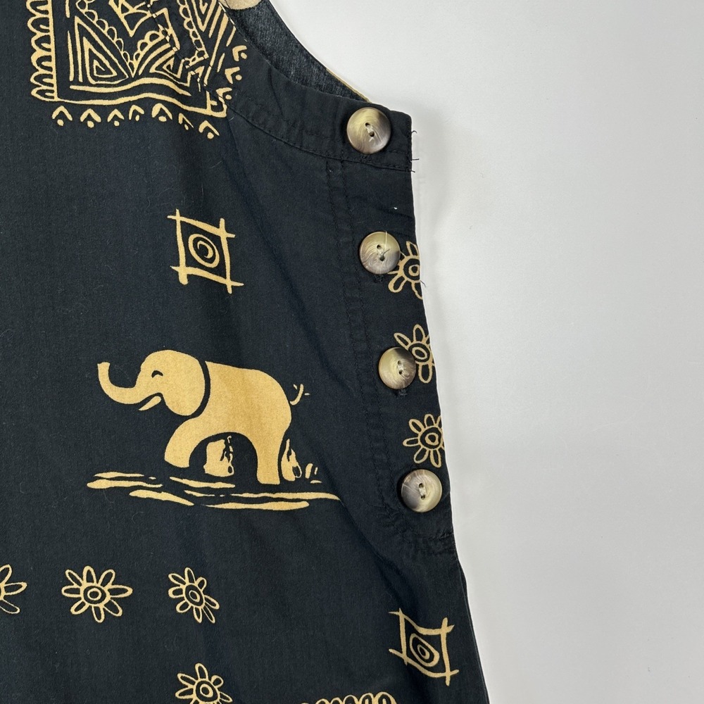 Vintage Ty Wear Safari Maxi Dress Size 16 African Elephant Lyocell Travel Vacay - Picture 9 of 14